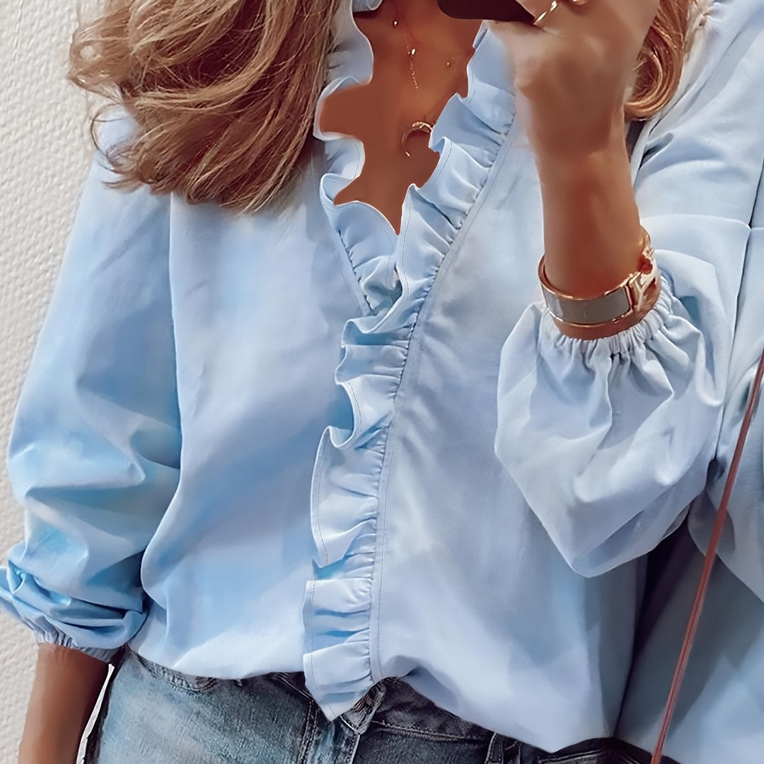 Cordelia | Ruffled V-Neck Blouse