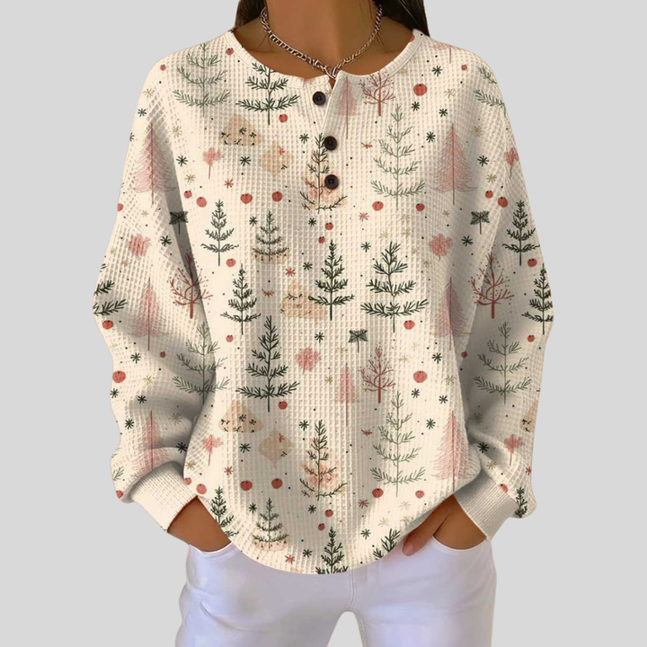 Saranna | Festive Button-up Christmas Sweater