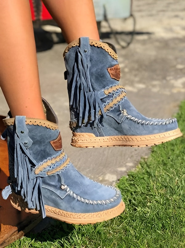 Meri | Boho Fringe Boots