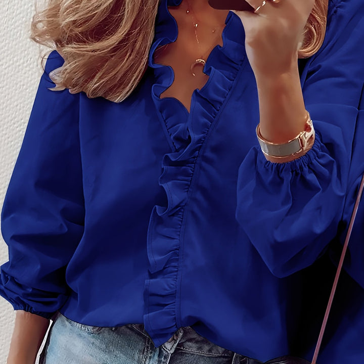 Cordelia | Ruffled V-Neck Blouse