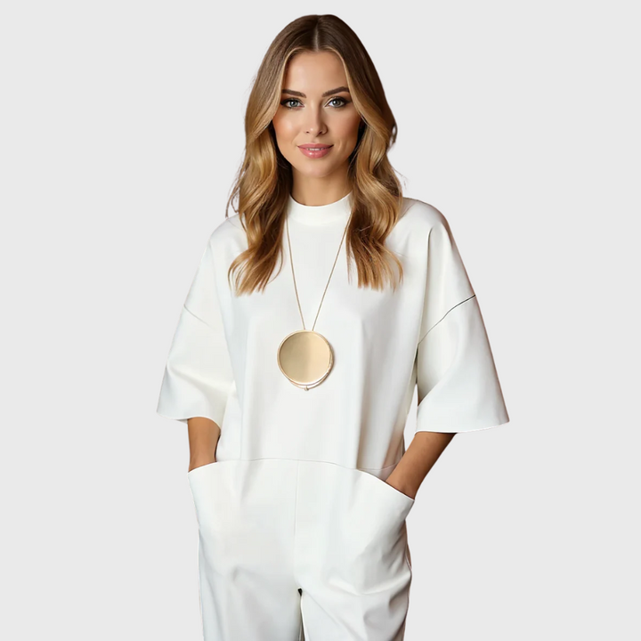 Amedea | Elegant Short-Sleeved Jumpsuit