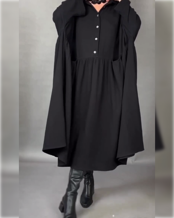 Mikki | Oversized A-Line Dress with Button Collar